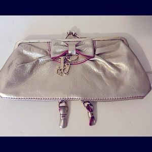 Rare Juicy Couture Gold Leather Clutch Purse